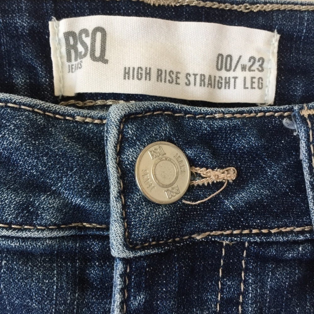 RSQ High Rise Straight Leg Loose Fit Denim Jeans - Picture 10 of 15
